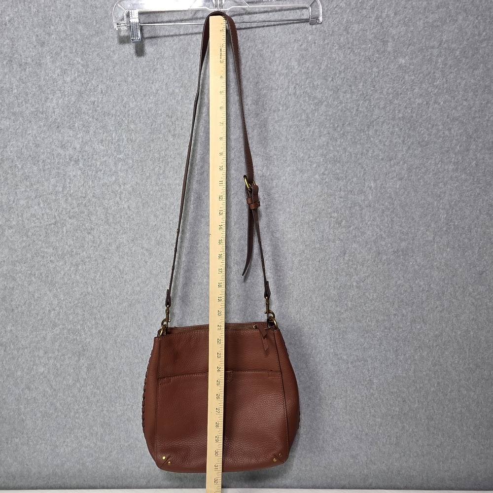 American Leather Co Luca Triple Entry Crossbody Purse Brown - Picture 14 of 16